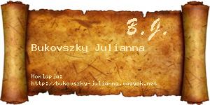 Bukovszky Julianna névjegykártya